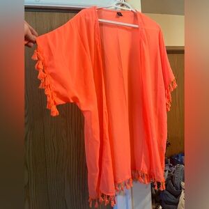 Orange sheer overlay